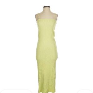Ribbed,Sleeveless, square, midi, green, yellow, midi-calf length
Zara dress